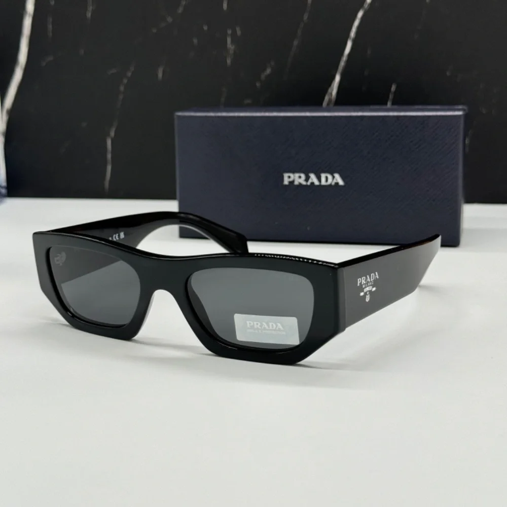 NEW PRADA SPRA01 16K08Z UNISEX SUNGLASSES PRA01S BLACK GEOMETRIC SPR A01 EYEWEAR - Picture 5 of 14